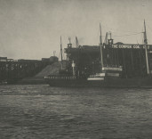 Photograph of shipping at Cowpen Coal Co. Staiths. Port of Blyth Northumberland