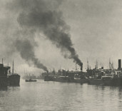 Photograph of shipping in Middle Harbour, Blyth, Northumberland.