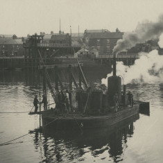 Photograph of Drilling Craft for blasting rock. Blyth, Northumberland.
