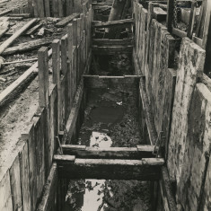 Photograph showing workings of harbour staiths , Blyth, Northumberland.
