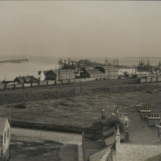 Photograph of Blyth Harbour , outbuildings and railway, Blyth, Northumberland.