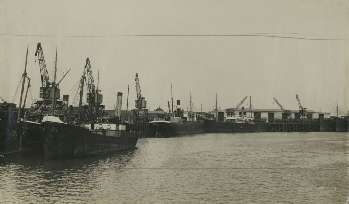 Photograph of barges, Blyth Harbour, Blyth, Northumberland.