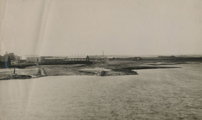 Photograph of various storage buildings, Blyth Harbour, Northumberland.