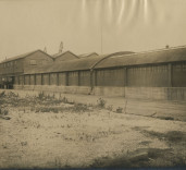 Photograph of warehouses, Blyth Harbour, Blyth, Northumberland.