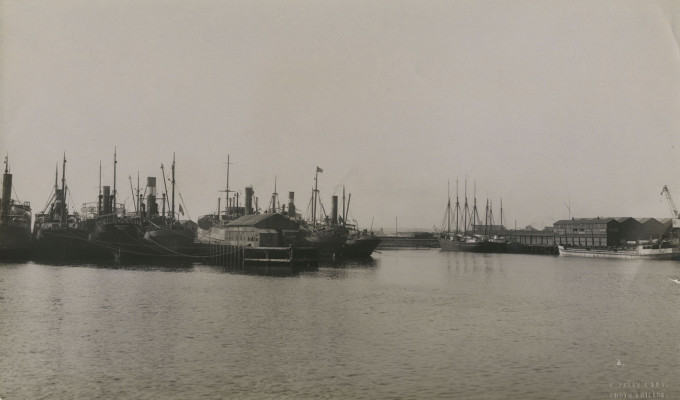 Photograph of various vessels, Blyth Harbour, Blyth, Northumberland.