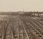 Photograph of railway crossing, Blyth Harbour, Blyth, Northumberland.