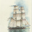 Smiths print of yacht, Blyth, Northumberland.