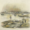 Smiths print of Blyth Harbour, Blyth, Northumberland.