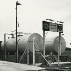 Photograph of 'Shell' & 'BP' Marine Service storage tank, Blyth, Northumberland.