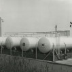 Photograph of 'Shell' & 'BP' Marine storage tanks. Blyth Harbour, Blyth Northumberland.