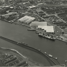 Photograph showing South Harbour and surrounding area, Blyth, Northumberland