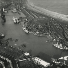 Photograph showing South Harbour and surrounding area, Blyth, Northumberland.
